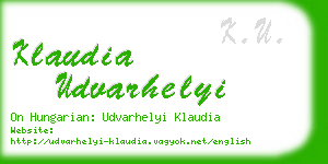 klaudia udvarhelyi business card